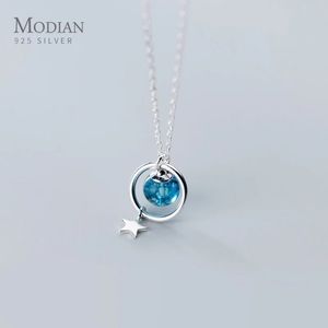Sterling Silver planet and star necklace